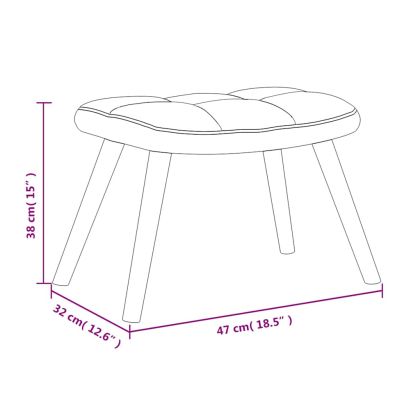 Люлеещ се стол с табуретка, розов, кадифе