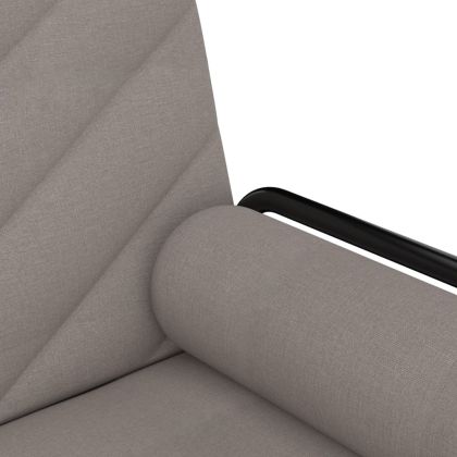 Разтегателен диван с подлакътници, таупе, плат