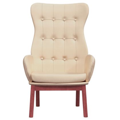 Релакс стол, кремав, текстил