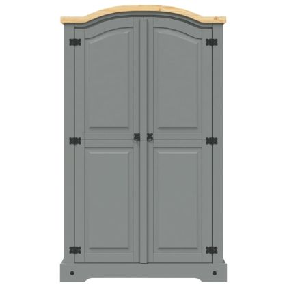 Гардероб, мексикански бор, стил Корона, 2 врати, сив