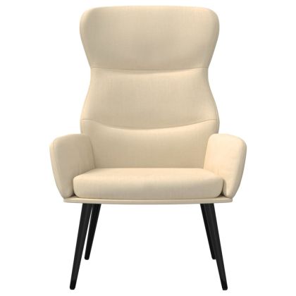 Релакс стол, кремав, текстил