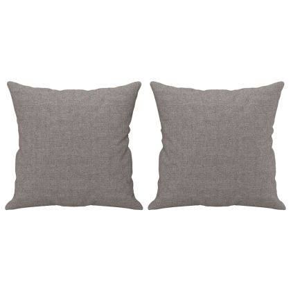 2-местен диван с декоративни възглавници таупе 140 см плат