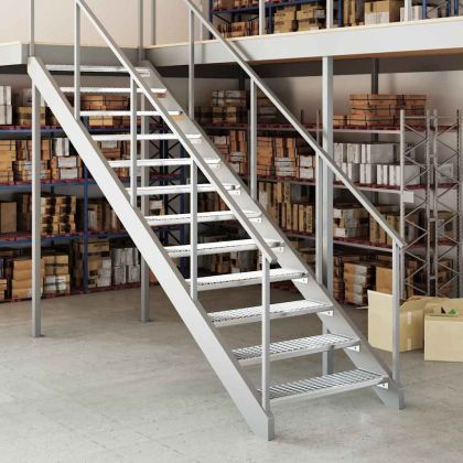 Решетъчно стъпало 90x24x7 см поцинкована стомана