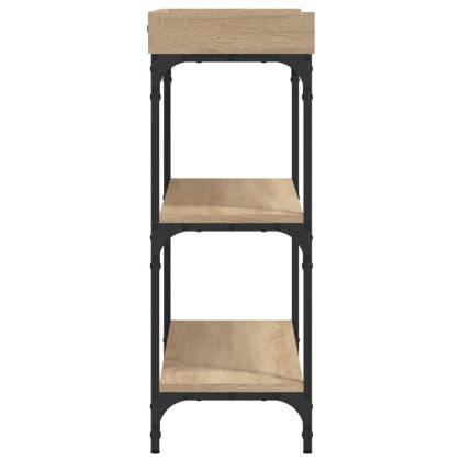 Конзолна маса с рафтове, сонома дъб, 100x30x80 cм