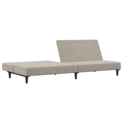 2-местно разтегателно канапе, светлосиво, кадифе