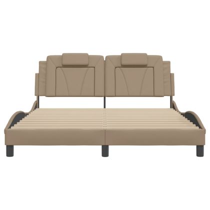 Рамка за легло Viana без матрак, капучино, 160x200 см, изкуствена кожа