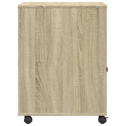 Стойка за принтер с колелца, сонома дъб, 60x50x67 см