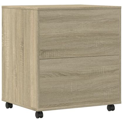 Стойка за принтер с колелца, сонома дъб, 60x50x67 см