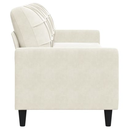 3-местен диван, кремав, 210 см, кадифе