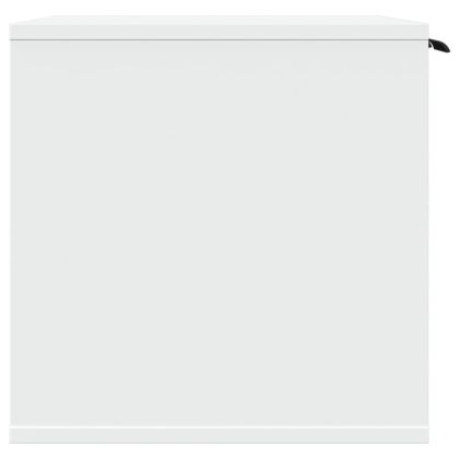 Заграждение за котешка тоалетна бял 60x40x40 см инженерно дърво