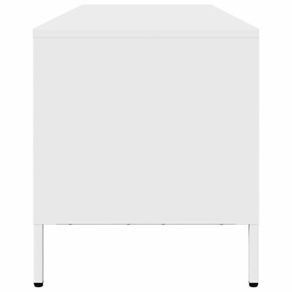 ТВ шкаф бял 202x39x43,5 см студеновалцувана стомана