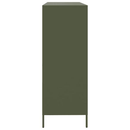 Бюфет маслиненозелен 135x39x103,5 см студеновалцувана стомана