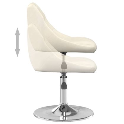 Въртящи трапезни столове, 2 бр, кремави, кадифе