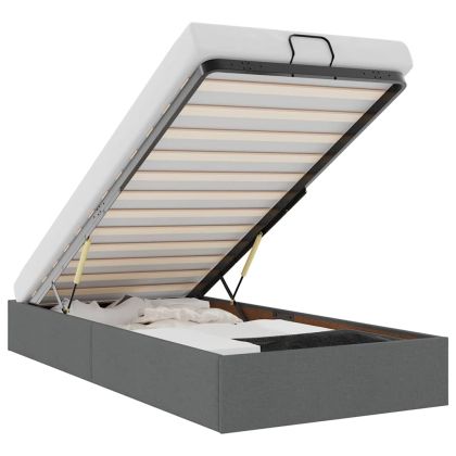 Османска рамка за легло без матрак, тъмносива, 80x200 см, плат