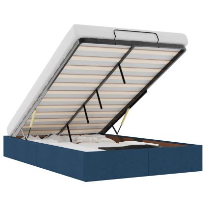 Османска рамка за легло без матрак, синя, 120x200 см, плат
