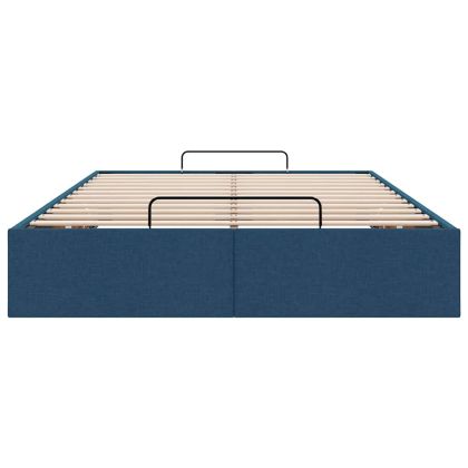 Османска рамка за легло без матрак, синя, 120x200 см, плат