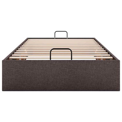 Османска рамка за легло без матрак, тъмнокафява, 100x200см плат