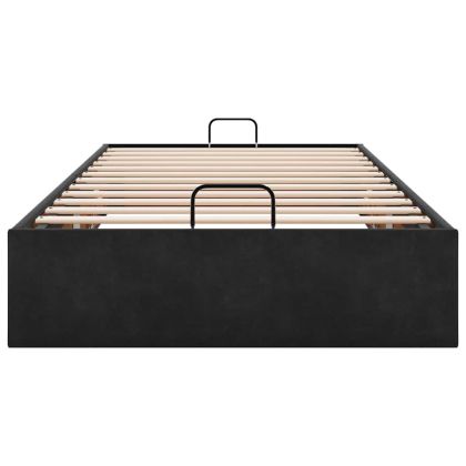 Османска рамка за легло без матрак, черна, 80x200 см, кадифе