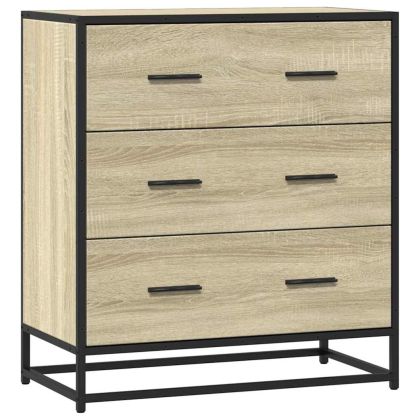 Сайдборд, дъб сонома, 68x35x76 см, инженерно дърво и метал