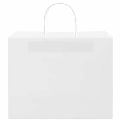 Хартиени торбички 50 бр с дръжки бели 32x22x28 см