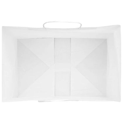 Хартиени торбички 50 бр с дръжки бели 32x22x28 см