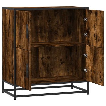 Сайдборд, опушен дъб, 68x35x76 см, инженерно дърво