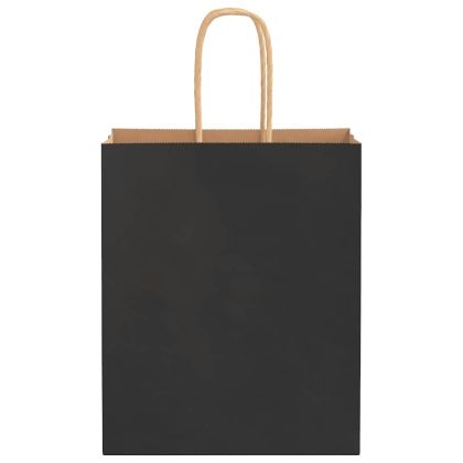 Хартиени торбички 250 бр с дръжки черни 18x8x22 см