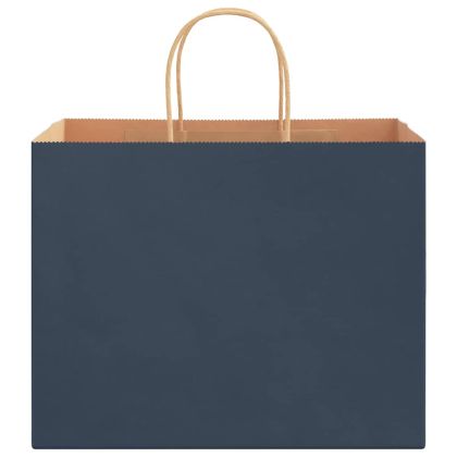 Хартиени торбички 250 бр с дръжки сини 32x22x24 см