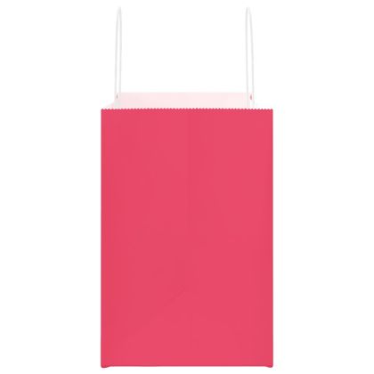 Хартиени торбички 250 бр с дръжки розови 54x15x49 см