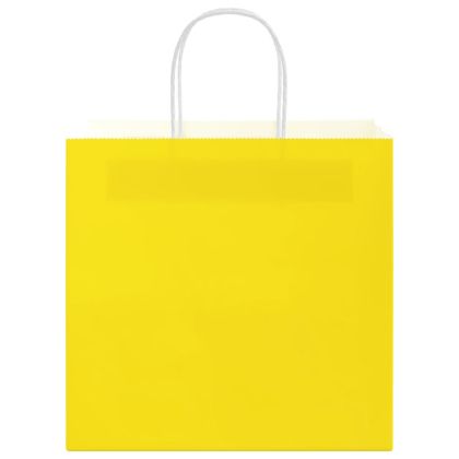Хартиени торбички 250 бр с дръжки жълти 21x11x36 см