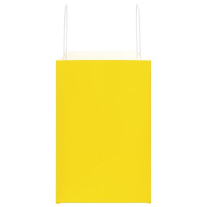 Хартиени торбички 250 бр с дръжки жълти 26x17x25 см