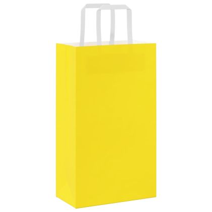 Хартиени торбички 250 бр с дръжки жълти 21x11x36 см