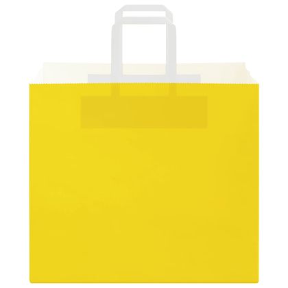 Хартиени торбички 250 бр с дръжки жълти 32x22x28 см