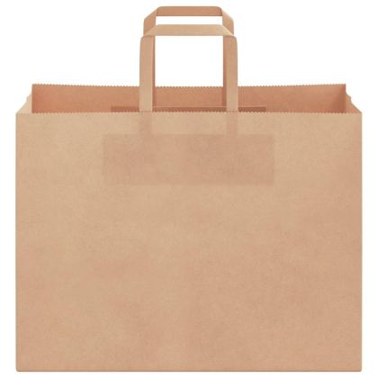 Хартиени торбички 250 бр с дръжки кафяви 32x17x25 см