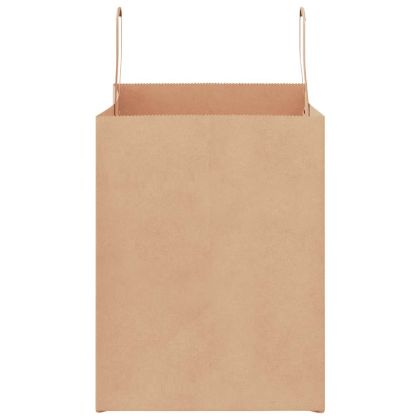 Хартиени торбички 250 бр с дръжки кафяви 32x22x28 см
