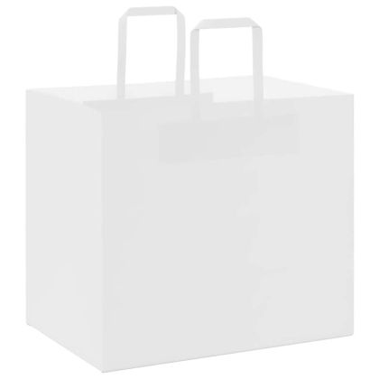 Хартиени торбички 50 бр с дръжки бели 32x22x28 см