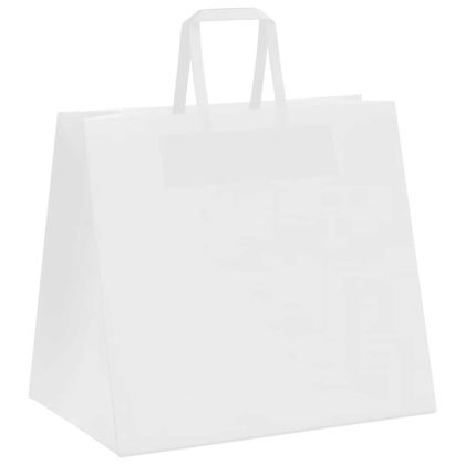 Хартиени торбички 250 бр с дръжки бели 32x22x28 см