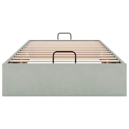 Османска рамка за легло без матрак, светлосива, 80x200см кадифе
