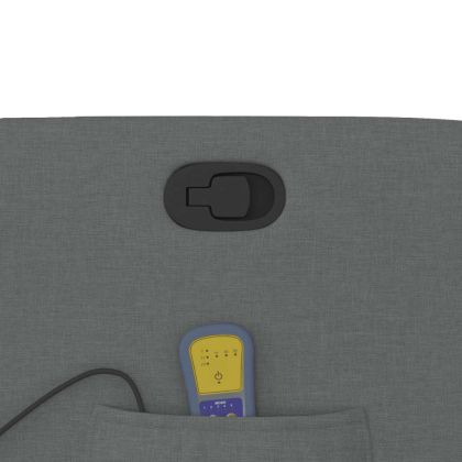 Изправящ масажен реклайнер стол,тъмносив, текстил