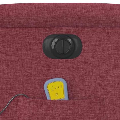 Електрически масажен наклоняем стол, виненочервен, текстил