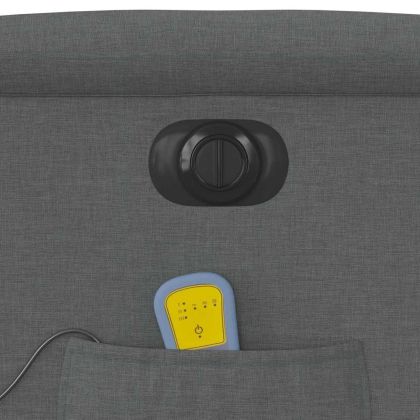 Електрически масажен реклайнер стол, тъмносив, текстил