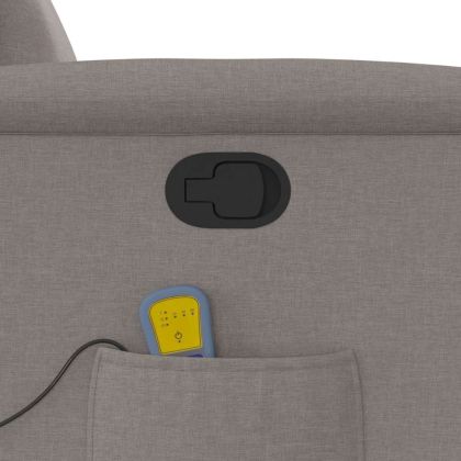 Масажен изправящ стол реклайнер, таупе, текстил