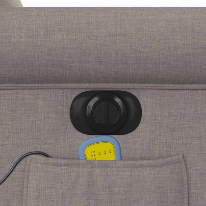 Електрически масажен наклоняем стол, таупе, текстил