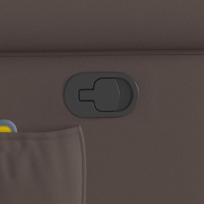 Изправящ масажен реклайнер стол, лъскаво кафяво изкуствена кожа