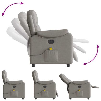 Масажен наклоняем стол, таупе, текстил