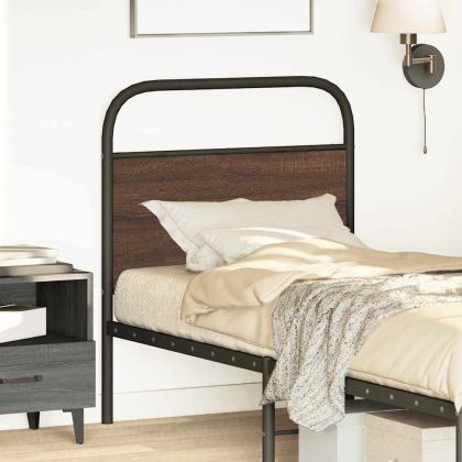 Горна табла, кафяв дъб, 80 см, стомана и инженерно дърво