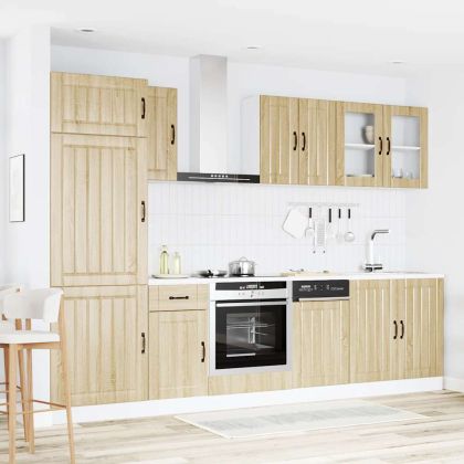 Комплект кухненски шкафове с 8 части "Lucca", дъб сонома, инженерно дърво