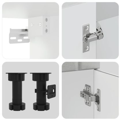 Комплект кухненски шкафове от 4 части "Lucca", бетонно сив, инженерно дърво