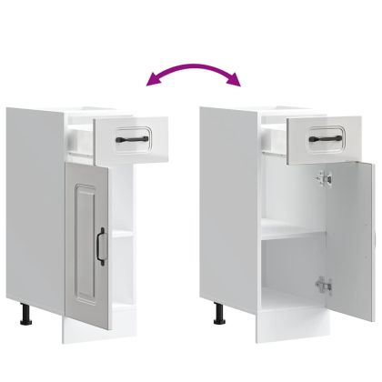 Кухненски шкаф, "Kalmar", бял гланц, инженерно дърво