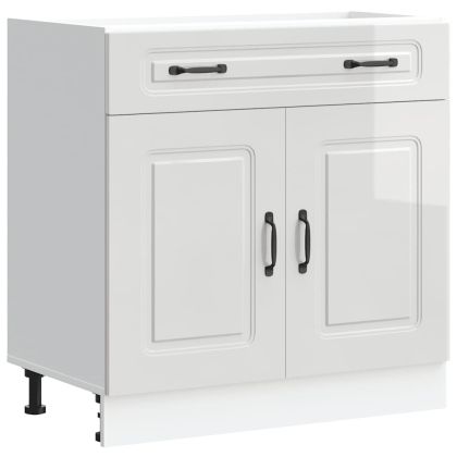 Кухненски шкаф, "Kalmar", бял гланц, инженерно дърво